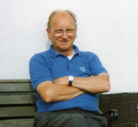 Dad enjoying the sun in the back garden