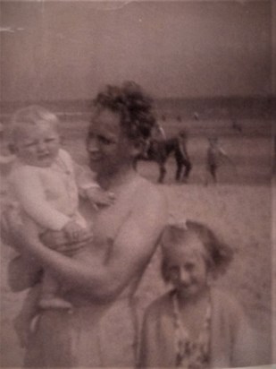 Dad Andy and Angela at Bridlington Beach 