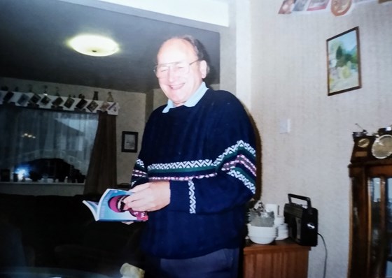 Dad enjoying Christmas at home