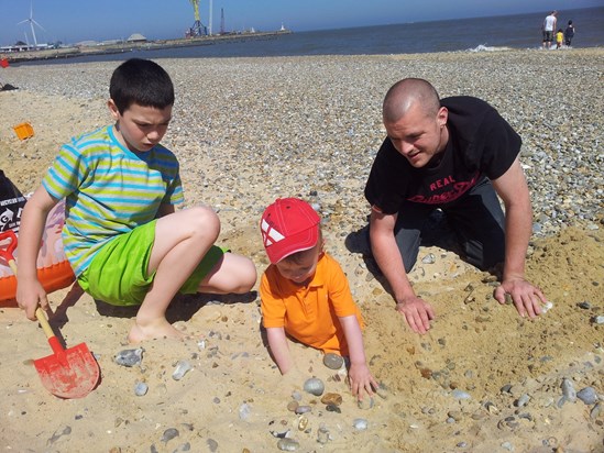 Danny wants to build sandcastles keep him entertained boys