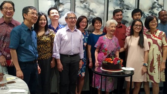 At Adeline's mum's 90th birthday in Penang, 2019