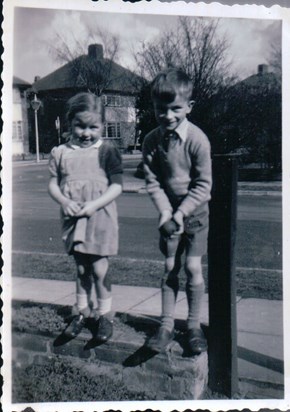 Philip aged about 6 with playmate Wendy