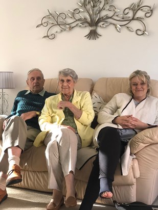 Lesley with Mother and John 2018