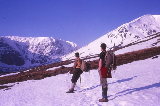 My first climb with Miles in 1966 - approach to Creag Maighaidh with Bill Robertson