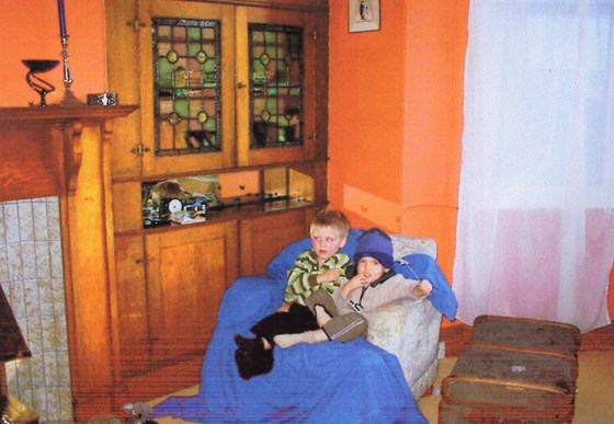 Shortly after we moved to Willowbrae, Joe 3, Calvin 2, watching telly together. Best of friends, best of boys.