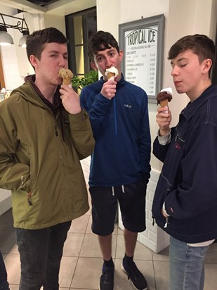 March 2018 in Rome... post rugby win gelato for the boys...