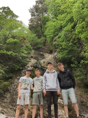 Mo, Joe, Calvin and Jesse on their Flotterstone camping trip June 2017