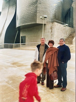 IMG 5002 Mary with her late husband Ivan and Buster Graham, Spain 2004