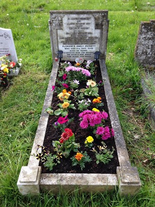 Fresh flowers on the grave