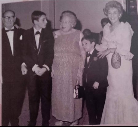 Steve's Bar Mitzvah with Mum, Brian and Grandma Dora and Grandpa Harry