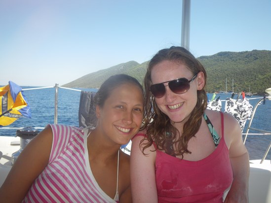 Molly and Sarah sailing in Turkey 2010