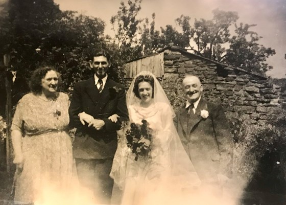 Elizabeth and Otto, Wedding day, 7th June 1949. Long Buckby.