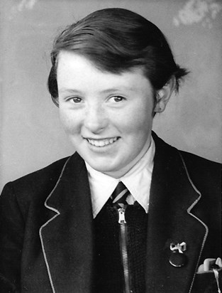 Margaret Aged 12 -13. Moss-side Junior Secondary School, Cowdenbeath, Uniform