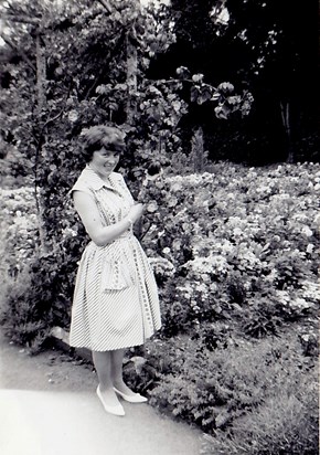 Margaret in an Unknown Garden; late 50s/early 60s