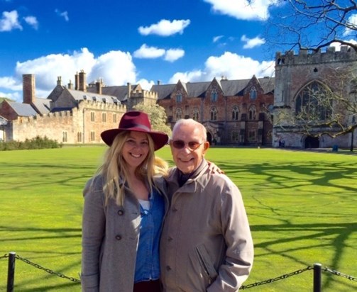 Dad with Sian on a smashing day in Wells 4 years ago