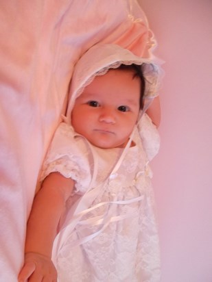 In Christening Gown