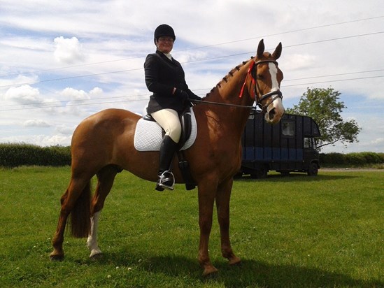 Kristi & O'Malley after winning at Dressage, I think at Bozeat in June 2012. What a handsome pair.