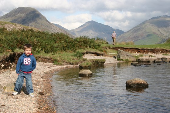 Jeff with grand son Douglas at Wastwater 30th September 2006