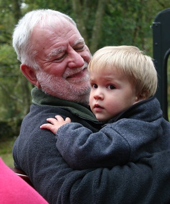 Jeff with grand son Gareth on Laal Ratty 30th September 2007