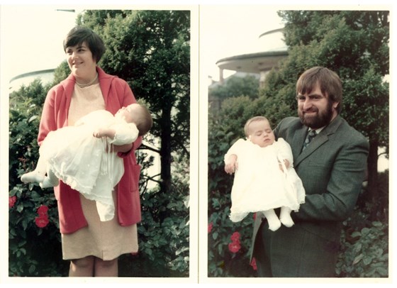 Joan and Jeff -  Jonathan's christening 1973