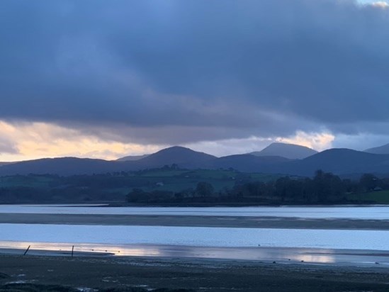 The view across the Conwy Estuary from the family’s commemorative seat