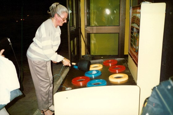 Dot in Torquay on the wack-a-mole