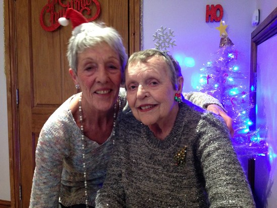 Carolyn and Mum at Churchill's on Christmas Day, 2016