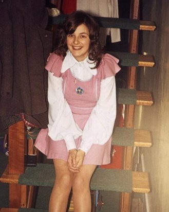 Gill on stairs - c1972