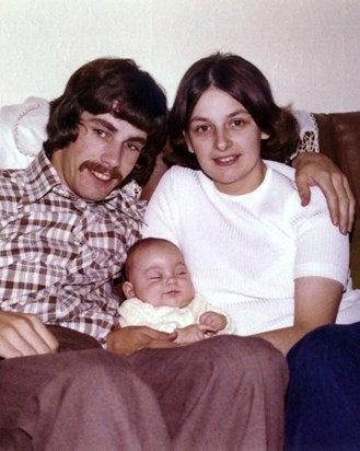 Gill & Andrew with Sarah - 1974