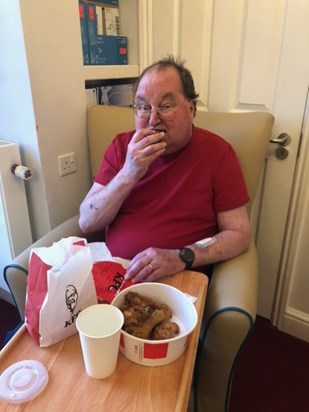 14th Jan "22...Andrew phoned...."i'm bloody starving I need a gigantic bucket with French fries and extra gravy from Kentucky fried chicken times two with Coke large. You will have to smuggle it in it's like bloody Colditz here"