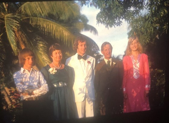 6CA7B8A7 BDF5 4732 8914 6B17C342660D Andrew, Mum, David, Susan, Dad..Fiji 1974, David’s wedding.
