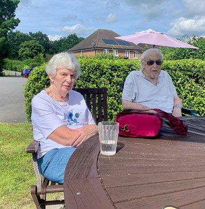 Brian with Ann, at Ashton House 17th July 2024