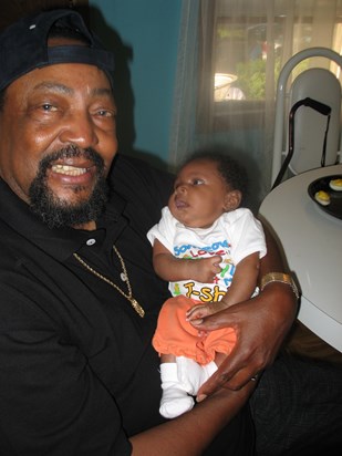 Papa and his great-granddaughter Anta'neice.