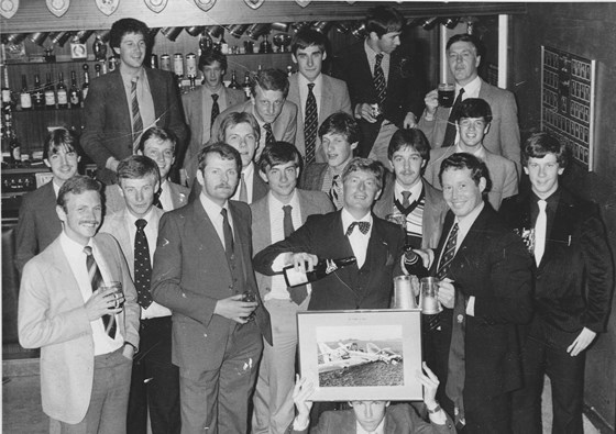 Some of "Kitty's boys"  AUAS/ADStAUAS  - in the Mess bar, Fairfield House Town HQ 1982