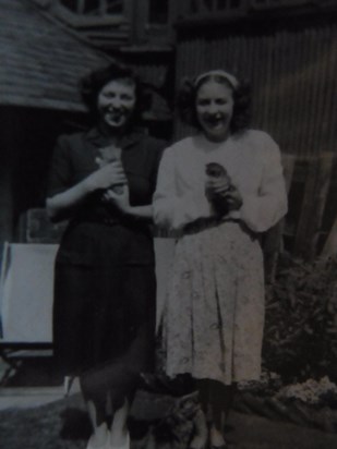 June and Joyce nee Bainbridge probably Stoke Rd, Guildford