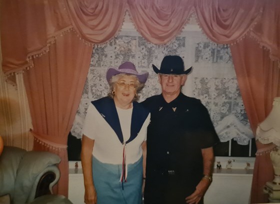 Jean & Bill ready for a line dancing party