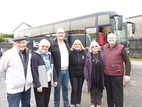 Helen with Jean & Mireille,French coach driver, Penny and Chris