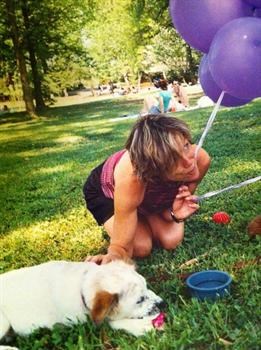 Cynthia Joy throws Puppy Shower for Jenn & dog Kayla Joy (March 2003)