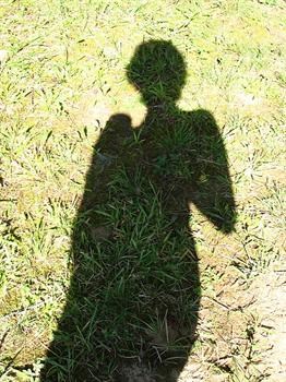 CJ taking a picture of her shadow.  Terra Nova Retreat,Cedar Mountain, NC