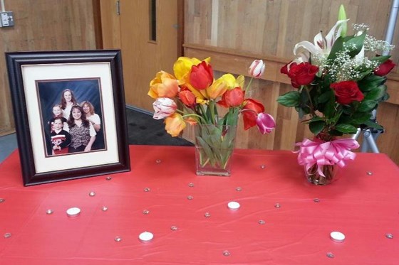 Julia & Family - memorial service table