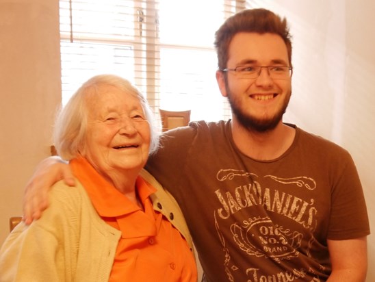 Jamie and Granny Dickinson, September 2013