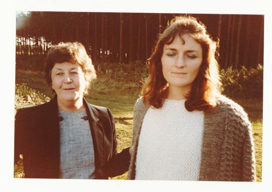 me and mum late 1970s. Mum may have just made some terrible joke, hence my eyes being closed!