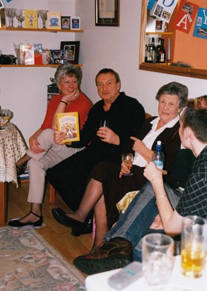 Cath, John and Doris enjoying a party at Peggy's (2004)