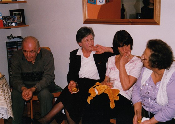 Len, Doris, Janet and Maureen at a party at Peggy's (2004)