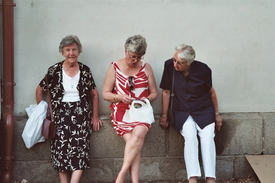 Doris, Cath and Jean having a rest in Bulgaria (2007)