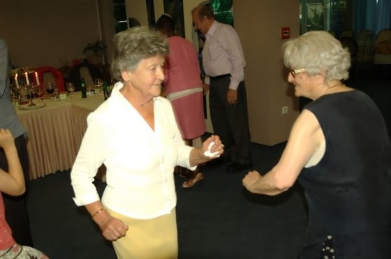 Doris dancing at our wedding in Bulgaria in 2007