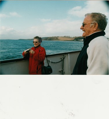 Fantastic , happy couple aboard the Strangford Ferry