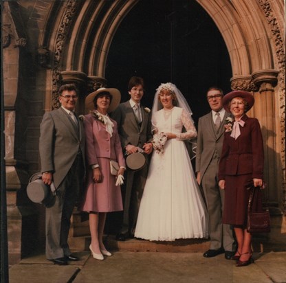 Son David with Janice on their wedding day 1981