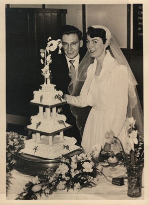 Marjorie and Alan's wedding day in 1954