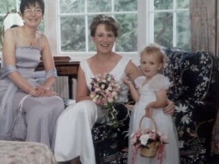 My wedding bouquet & Megan's floral basket (Fri 14/07/1999) made by Jean Morris.